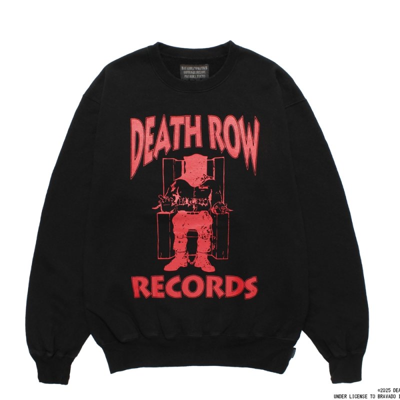 画像1: WACKO MARIA/DEATH ROW RECORDS / GARMENT DYED SWEAT SHIRT（BLACK）［ガーメントダイクルースウェット-25秋冬］
