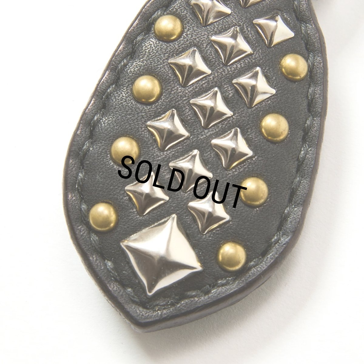 画像3: CALEE/STUDS LEATHER RUGGED KEY RING（BLACK）［スタッズレザーラゲッドキーリング-25秋冬］ (3)