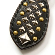 画像3: CALEE/STUDS LEATHER RUGGED KEY RING（BLACK）［スタッズレザーラゲッドキーリング-25秋冬］ (3)