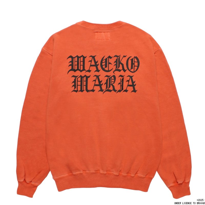 画像2: WACKO MARIA/DEATH ROW RECORDS / GARMENT DYED SWEAT SHIRT（ORANGE）［ガーメントダイクルースウェット-25秋冬］