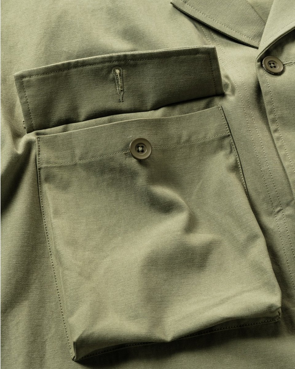 画像6: TIGHTBOOTH/LABEL LOGO BDU SHIRT（Olive）［ラベルロゴBDUシャツ-25秋冬］ (6)