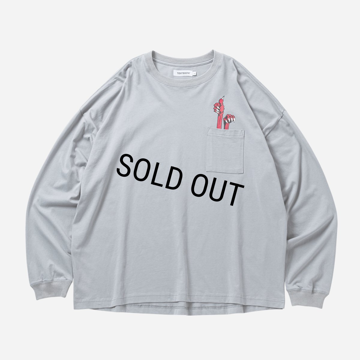 画像1: TIGHTBOOTH/DEADKEBAB LS T-SHIRT（Grey）［デッドケバブ長袖ポケT-25秋冬］ (1)