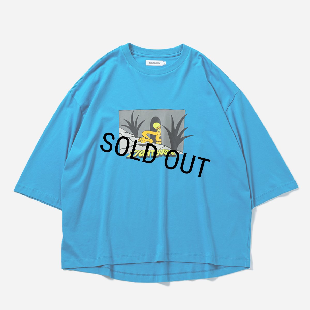 画像1: 【30%OFF】TIGHTBOOTH/BIG YELLOW 3/4 SLEEVE T-SHIRT（Light Blue）［ビッグイエロー7分袖T-25秋冬］ (1)