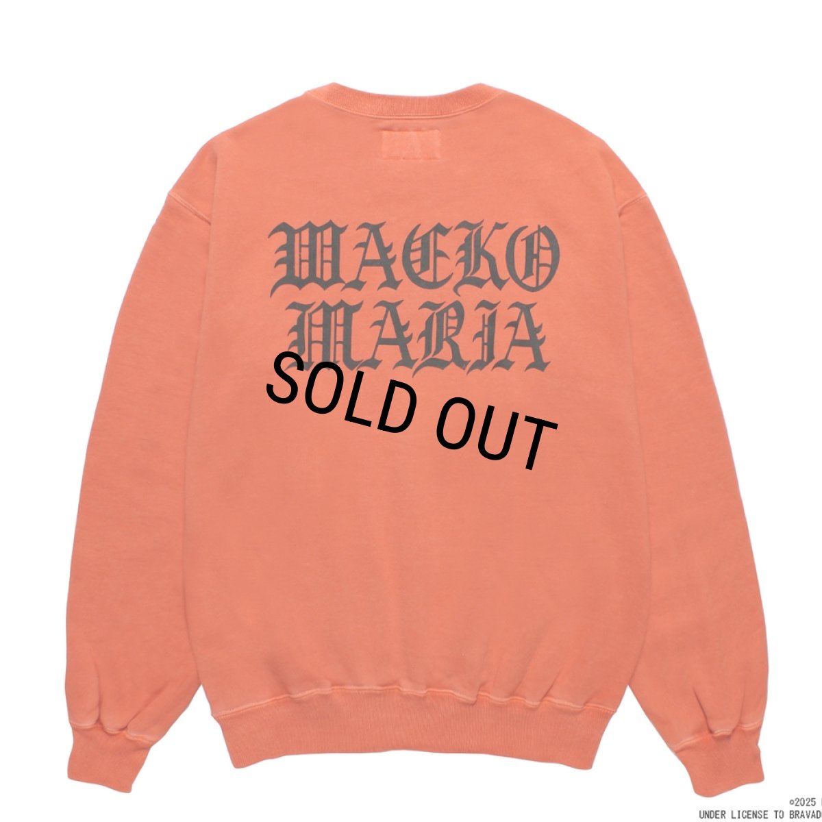 画像2: WACKO MARIA/DEATH ROW RECORDS / GARMENT DYED SWEAT SHIRT（ORANGE）［ガーメントダイクルースウェット-25秋冬］ (2)