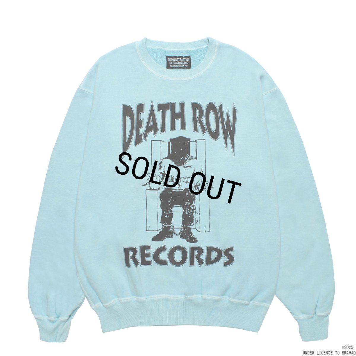 画像1: WACKO MARIA/DEATH ROW RECORDS / GARMENT DYED SWEAT SHIRT（BLUE）［ガーメントダイクルースウェット-25秋冬］ (1)