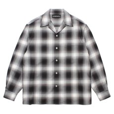 画像1: WACKO MARIA/OMBRE CHECK OPEN COLLAR SHIRT（GRAY）［オンブレチェックオープンカラーシャツ-25秋冬］ (1)