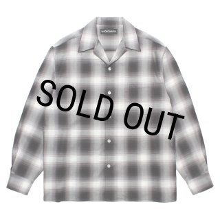 WACKO MARIA/OMBRE CHECK OPEN COLLAR SHIRT（GRAY）［オンブレ