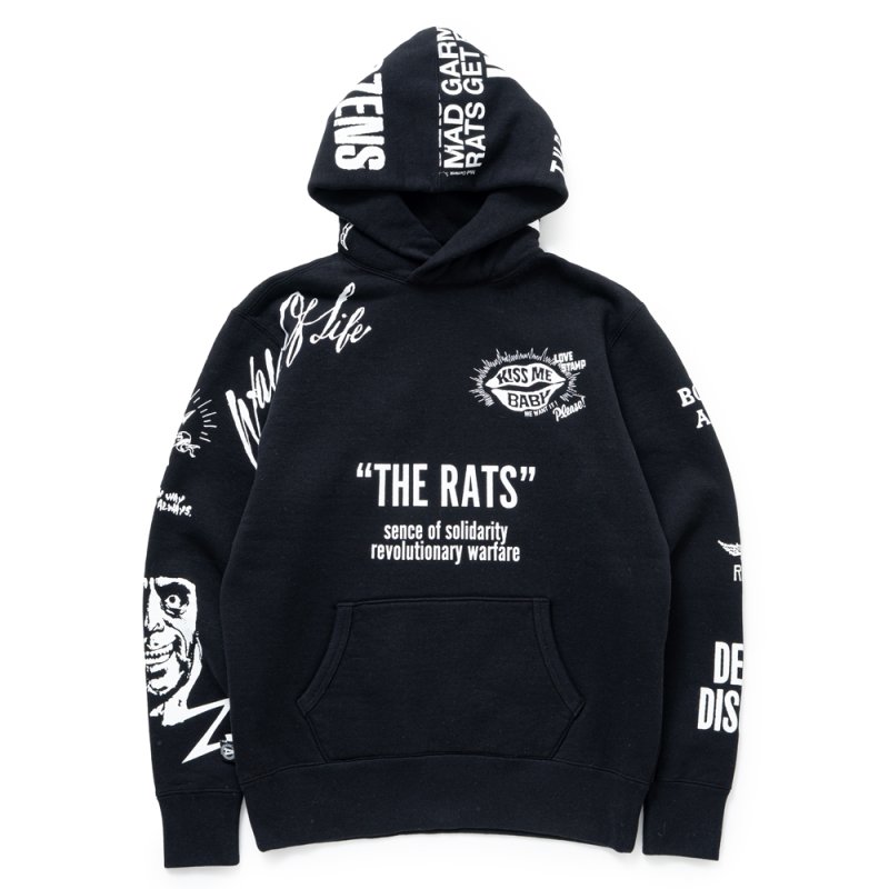 画像1: RATS/CRAZY HOODIE（BLACK）［クレイジーフーディー-25秋冬］