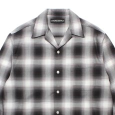 画像2: WACKO MARIA/OMBRE CHECK OPEN COLLAR SHIRT（GRAY）［オンブレチェックオープンカラーシャツ-25秋冬］ (2)