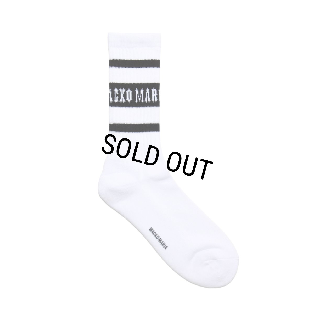 画像1: WACKO MARIA/SPORTS SOCKS（WHITE/BLACK）［スポーツソックス-25秋冬］ (1)