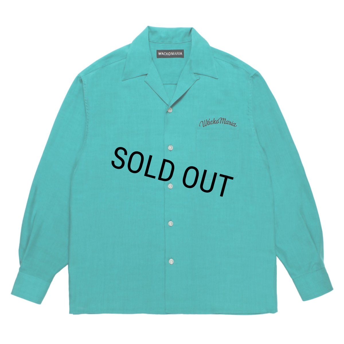 画像1: WACKO MARIA/50'S OPEN COLLAR SHIRT（GREEN）［50'Sオープンカラーシャツ-25秋冬］ (1)