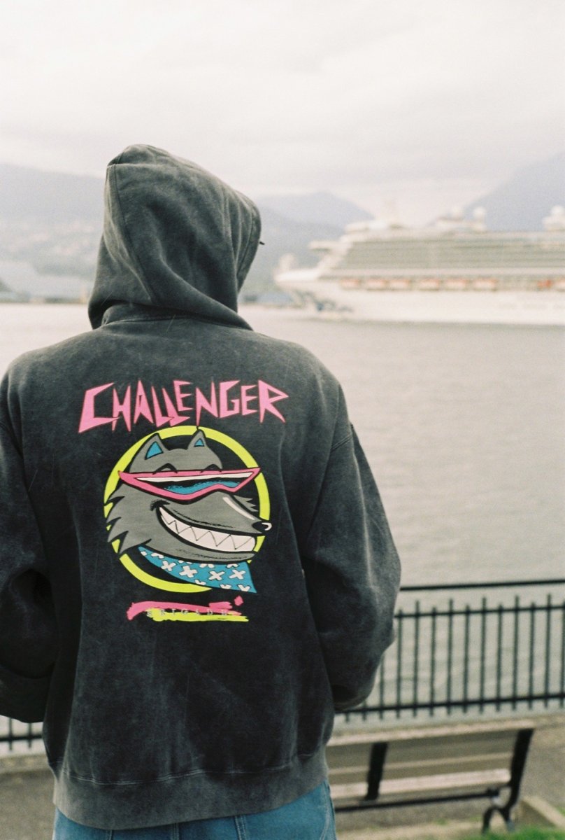 画像7: CHALLENGER/NEON WOLF ZIP HOODIE（BLACK）［ネオンウルフジップフーディー-25秋冬］ (7)