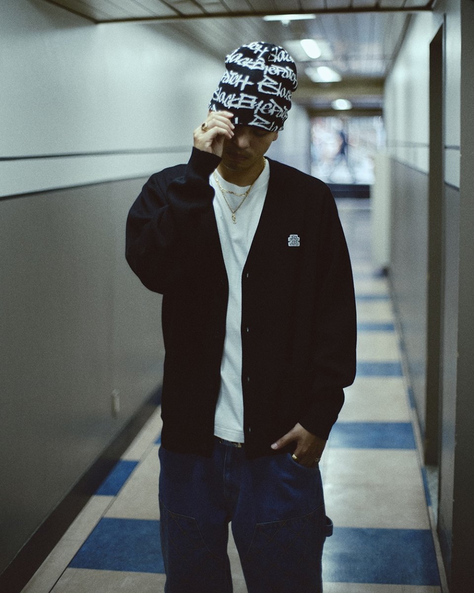 画像3: BlackEyePatch/SMALL OG LABEL CARDIGAN（BLACK） (3)