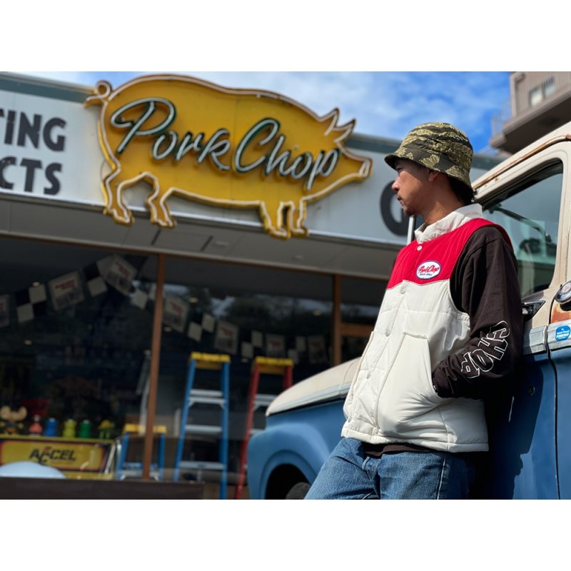 画像3: PORKCHOP/RACING VEST（BEIGE/RED）［レーシングベスト-25秋冬］