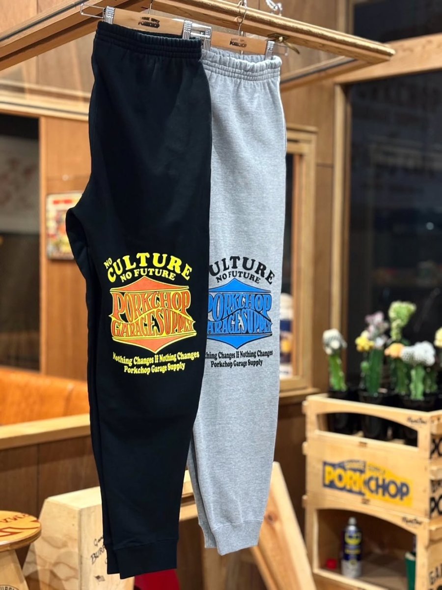 画像8: PORKCHOP/WAVE LOGO SWEAT PANTS（GRAY）［ウェーブロゴスウェットパンツ-25秋冬］ (8)