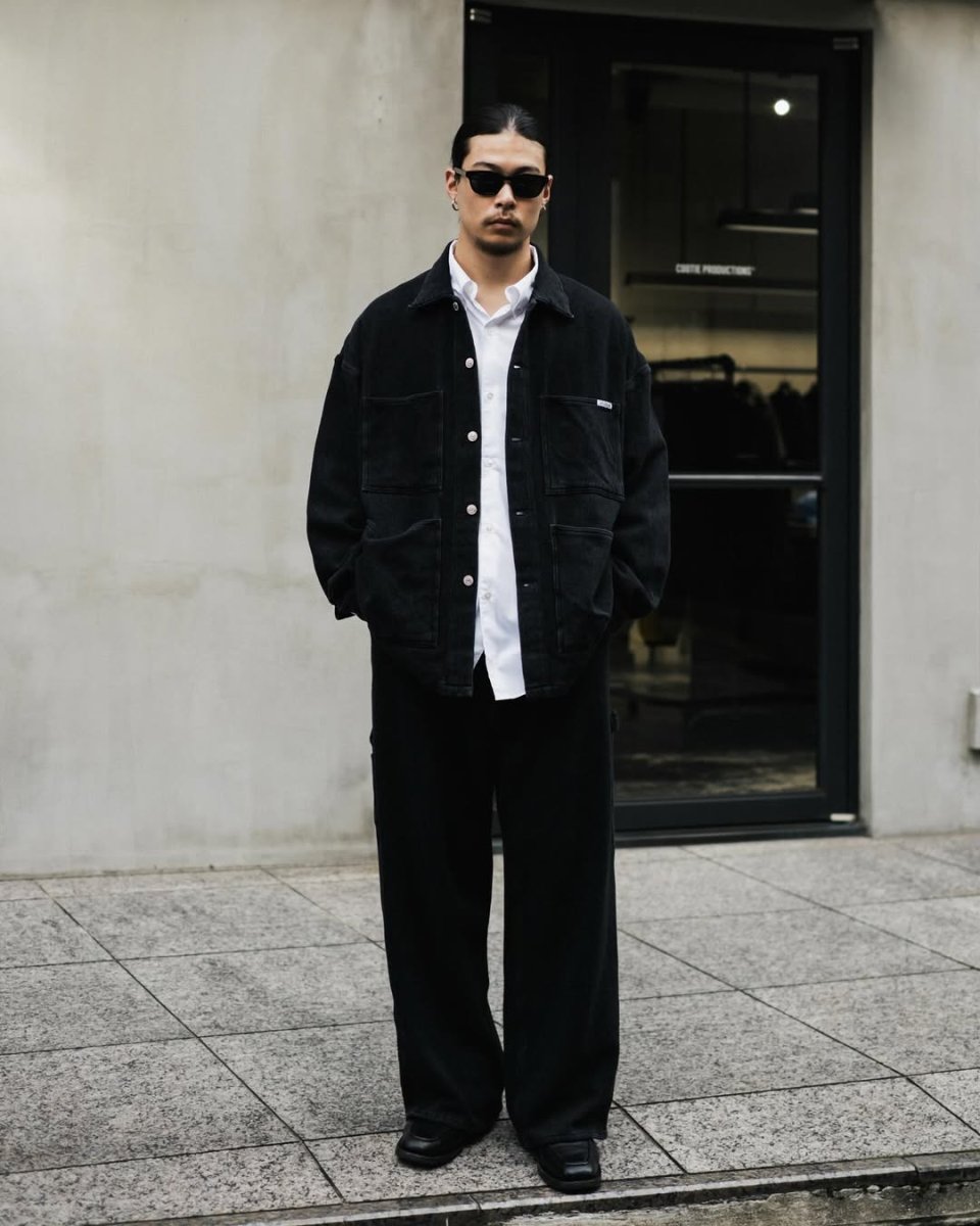 画像4: COOTIE PRODUCTIONS/Sulfur Dyed Exaggerated Twill Coverall（Black）［ツイルカバーオール-25秋冬］ (4)