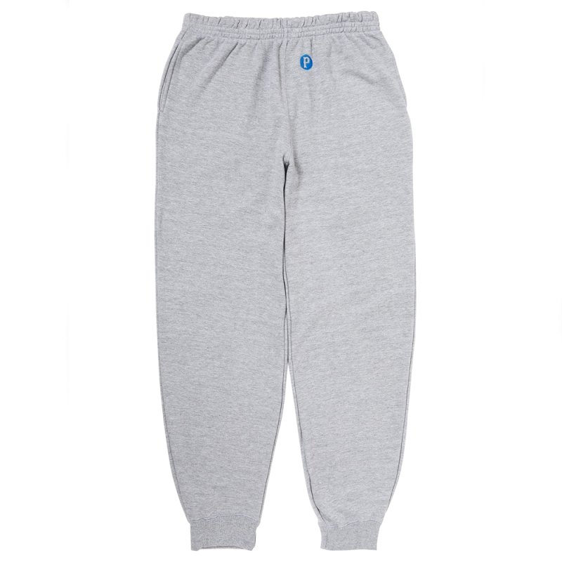 画像1: PORKCHOP/WAVE LOGO SWEAT PANTS（GRAY）［ウェーブロゴスウェットパンツ-25秋冬］