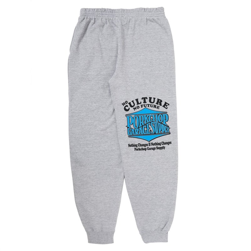 画像2: PORKCHOP/WAVE LOGO SWEAT PANTS（GRAY）［ウェーブロゴスウェットパンツ-25秋冬］