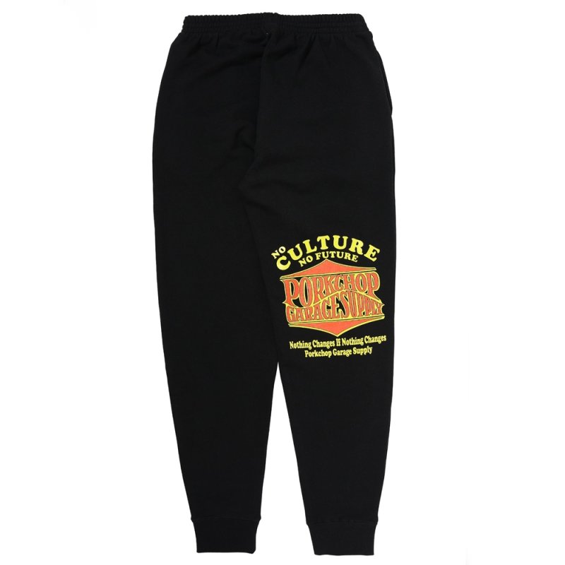 画像2: PORKCHOP/WAVE LOGO SWEAT PANTS（BLACK）［ウェーブロゴスウェットパンツ-25秋冬］