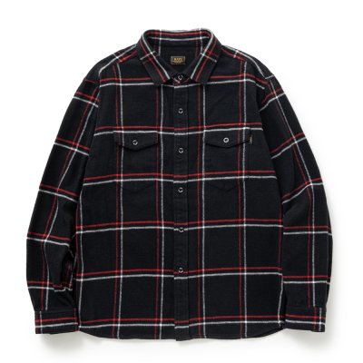 画像1: RATS/COTTON FLANNEL CHECK SHIRT（BLACK/RED CHECK）［コットンフランネルチェックシャツ-25秋冬］