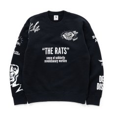 画像1: RATS/CRAZY CREW NECK SWEAT（BLACK）［クレイジークルーネックスウェット-25秋冬］ (1)