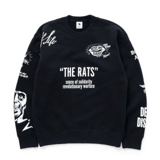 RATS/CRAZY CREW NECK SWEAT（BLACK）［クレイジークルーネック