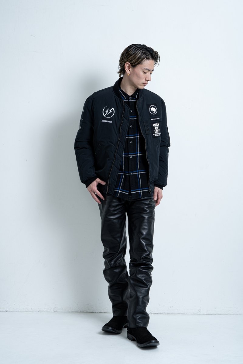 画像2: RATS/COTTON FLANNEL CHECK SHIRT（BLACK/BLUE CHECK）［コットンフランネルチェックシャツ-25秋冬］ (2)