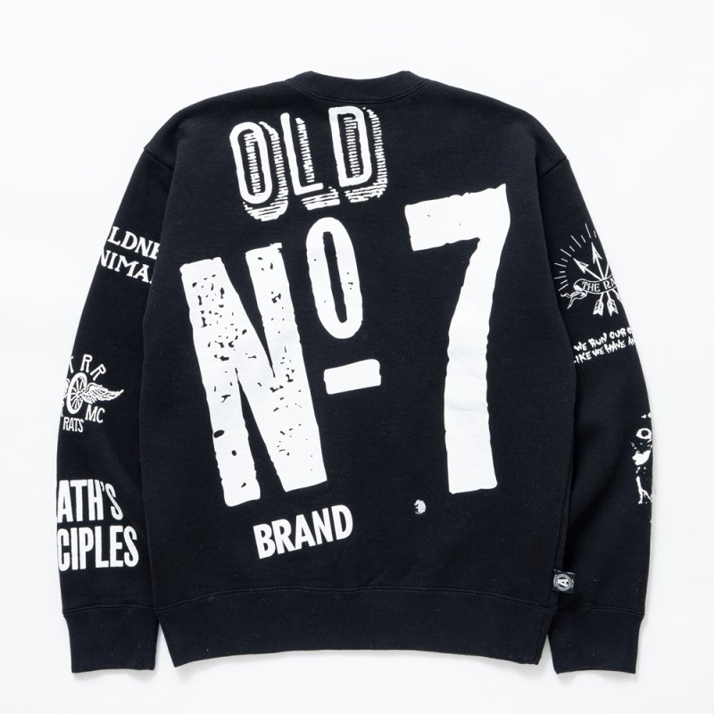 画像2: RATS/CRAZY CREW NECK SWEAT（BLACK）［クレイジークルーネックスウェット-25秋冬］