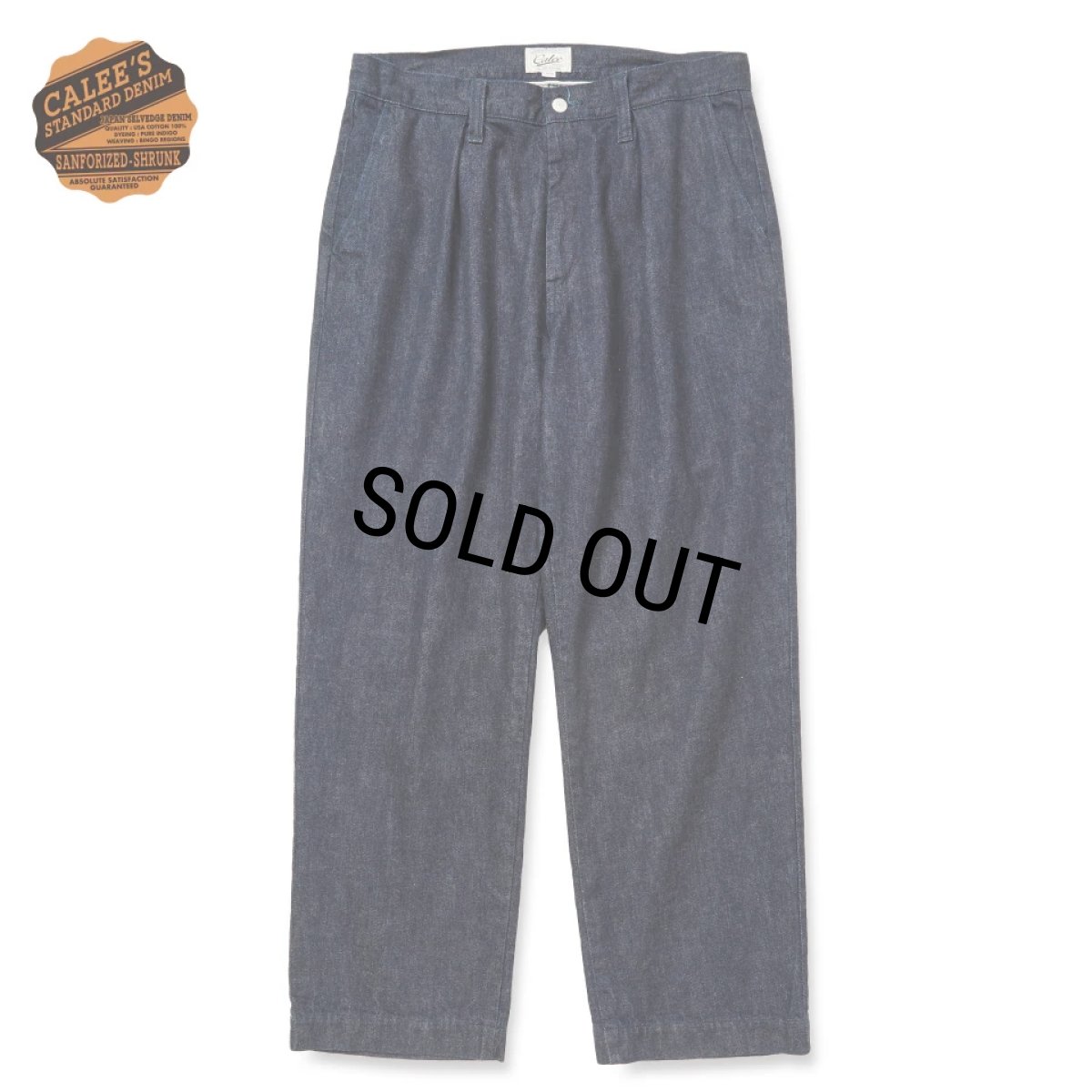 画像1: CALEE/VINTAGE REPRODUCT DENIM TUCK TROUSERS ＜INDIGO＞（INDIGO BLUE）［デニムタックトラウザース-25秋冬］ (1)