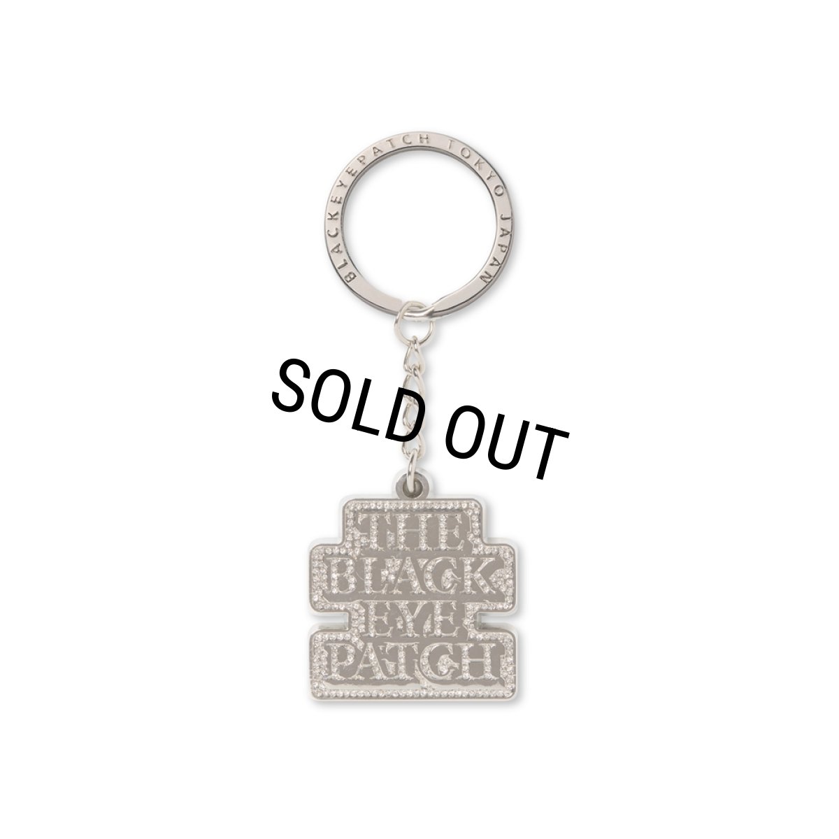 画像1: BlackEyePatch/RHINESTONED OG LABEL PLATED KEYCHAIN（SILVER） (1)