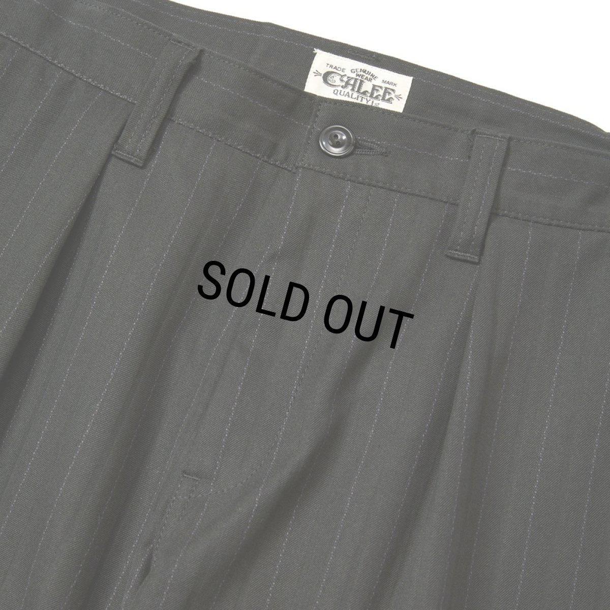 画像3: CALEE/PINSTRIPE TUCK WIDE SLACKS（BLACK）［ピストライプタックワイドスラックス-25秋冬］ (3)