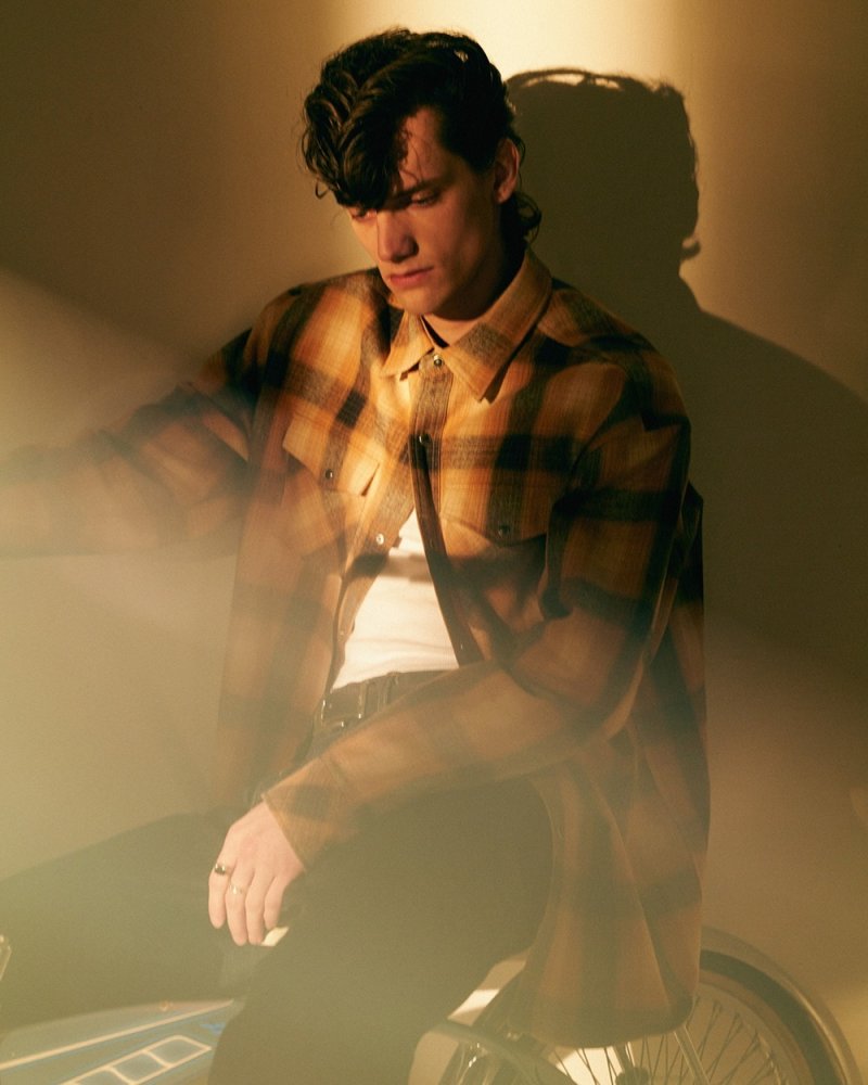 画像2: CALEE/OMBRE CHECK WESTERN L/S SH（ORANGE）［オンブレチェックウエスタンシャツ-25秋冬］