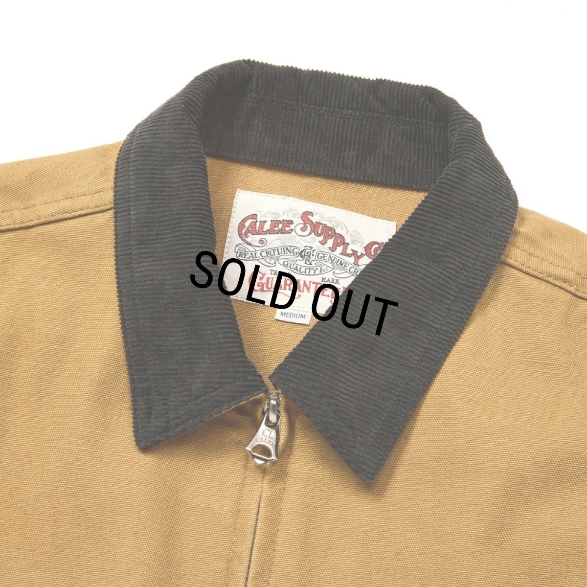 画像3: CALEE/VINTAGE REPRODUCT CORDURY COLLAR DUCK JACKET（CAMEL）［コーデュロイカラーダックJKT-25秋冬］ (3)