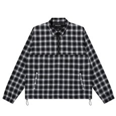 画像1: BlackEyePatch/COLLARED HALF ZIP FLANNEL PULLOVER（BLACK） (1)