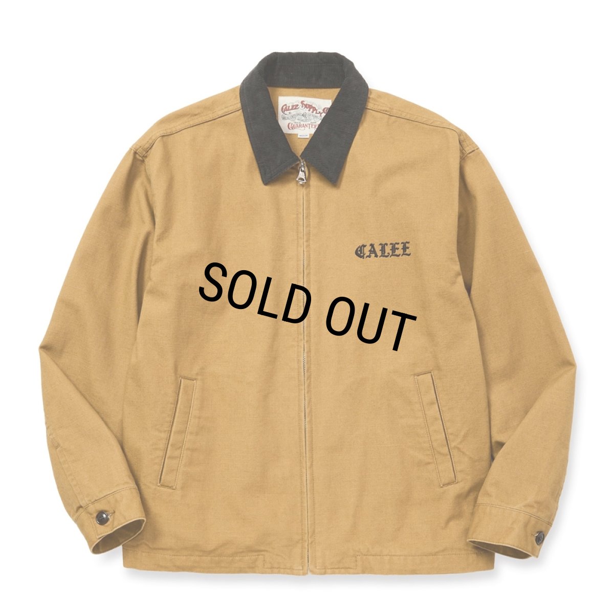 画像1: CALEE/VINTAGE REPRODUCT CORDURY COLLAR DUCK JACKET（CAMEL）［コーデュロイカラーダックJKT-25秋冬］ (1)