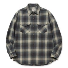 画像1: CALEE/OMBRE CHECK WESTERN L/S SH（BLACK）［オンブレチェックウエスタンシャツ-25秋冬］ (1)