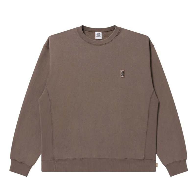 画像1: BlackEyePatch/HWC EMBROIDERED PIGMENT DYED CREW SWEAT（BROWN）