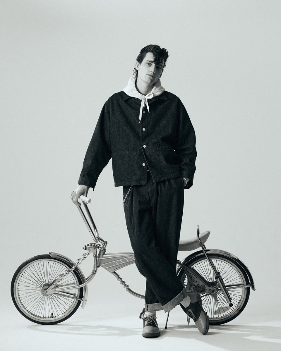 画像9: CALEE/VINTAGE REPRODUCT DENIM TUCK TROUSERS ＜INDIGO＞（INDIGO BLUE）［デニムタックトラウザース-25秋冬］ (9)