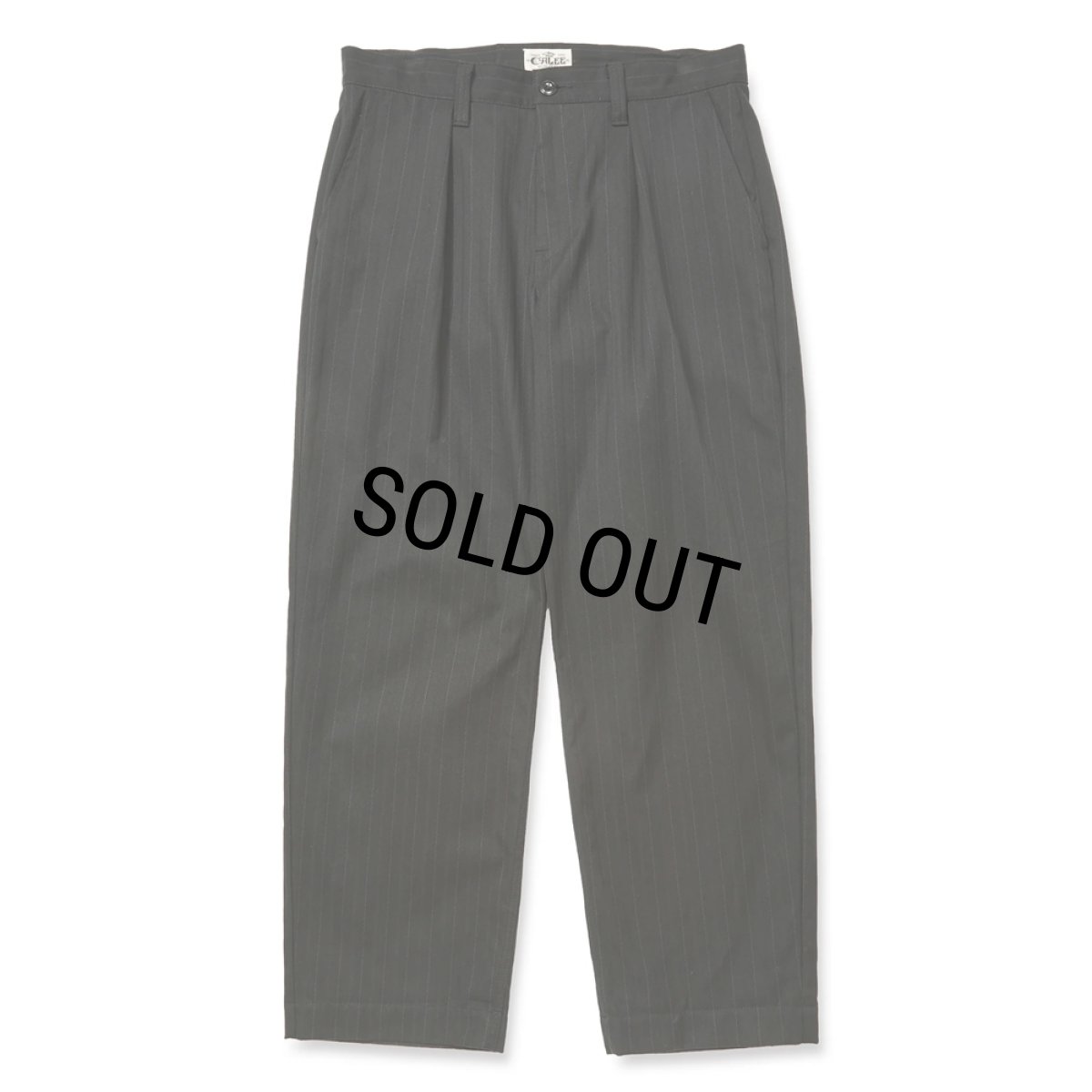 画像1: CALEE/PINSTRIPE TUCK WIDE SLACKS（BLACK）［ピストライプタックワイドスラックス-25秋冬］ (1)