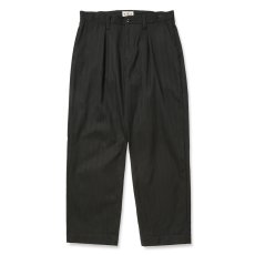 画像1: CALEE/PINSTRIPE TUCK WIDE SLACKS（BLACK）［ピストライプタックワイドスラックス-25秋冬］ (1)