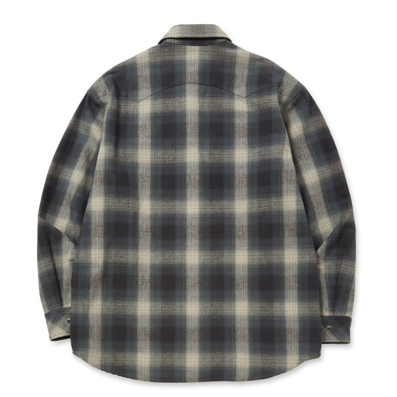 画像2: CALEE/OMBRE CHECK WESTERN L/S SH（BLACK）［オンブレチェックウエスタンシャツ-25秋冬］