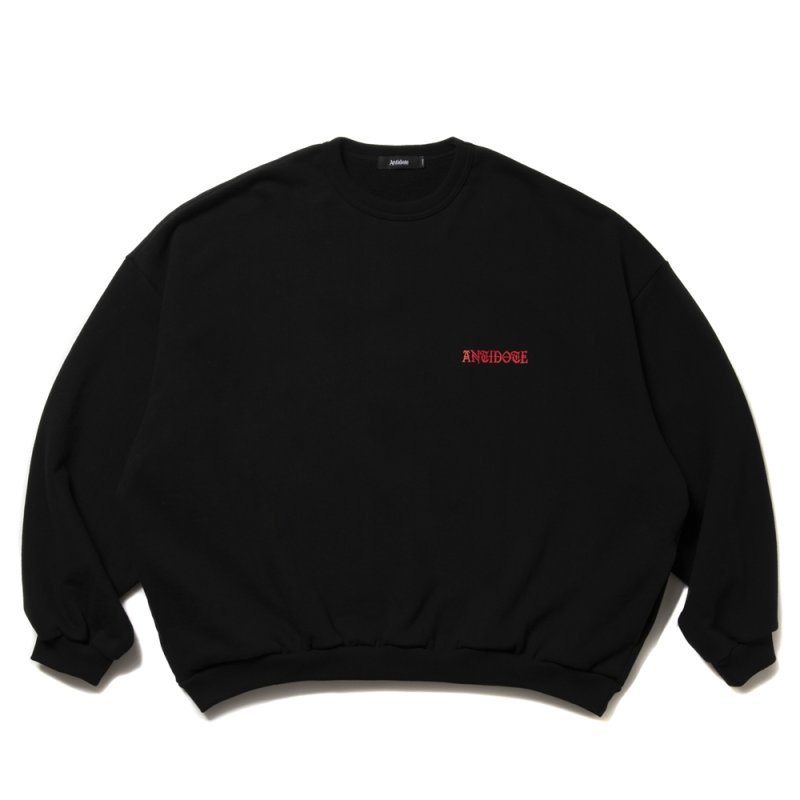 画像1: ANTIDOTE BUYERS CLUB/Over Sized Logo Crew Neck Sweatshirt（Black）