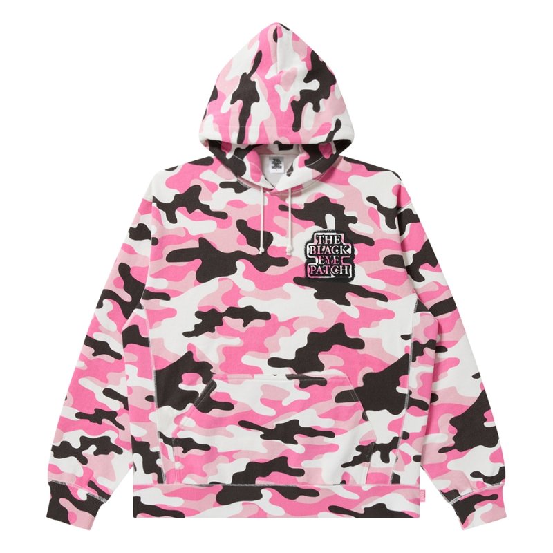 画像1: BlackEyePatch/SPRAYED OG LABEL HOODIE（PINK CAMO）