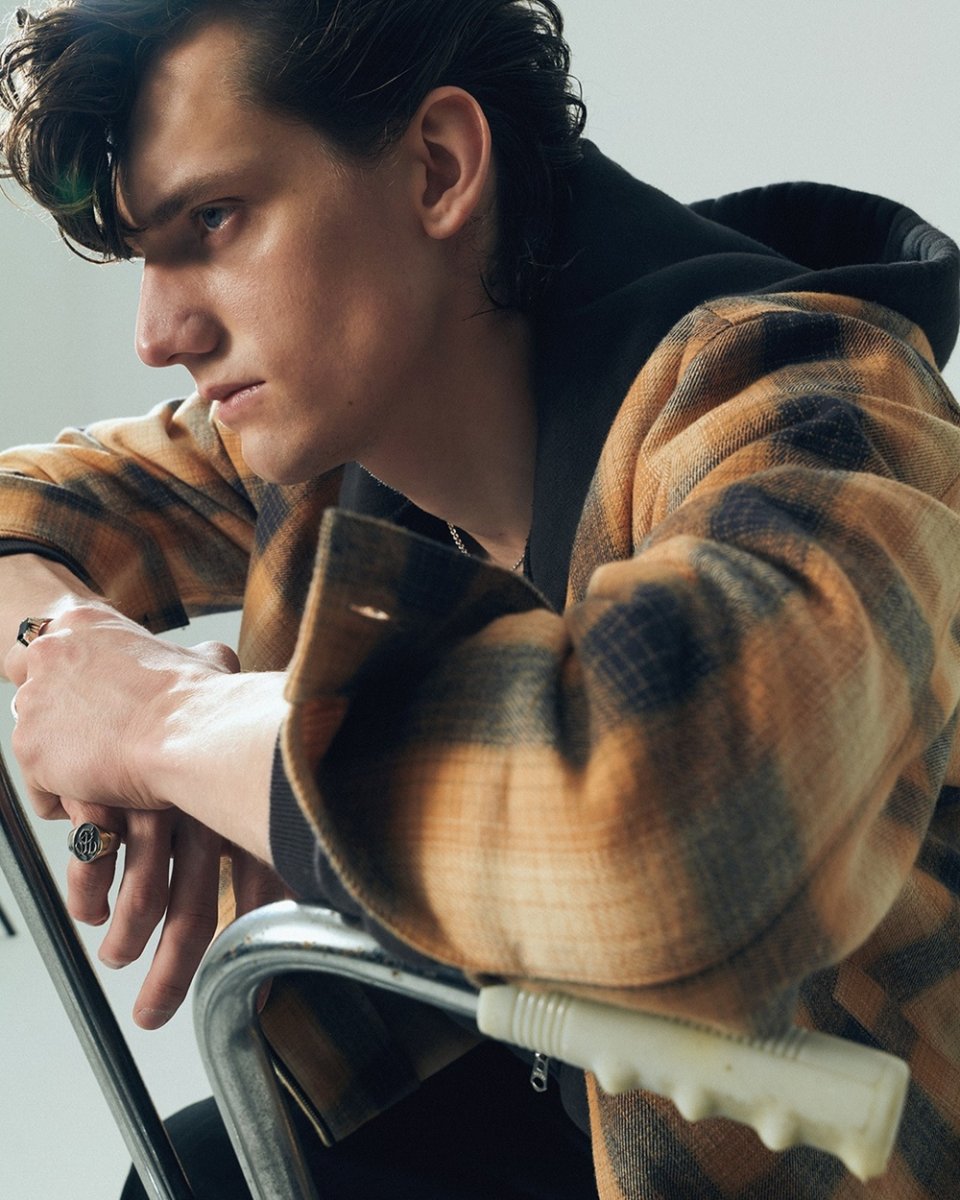 画像8: CALEE/OMBRE CHECK SWINGTOP（ORANGE）［オンブレチェックスウィングトップ-25秋冬］ (8)