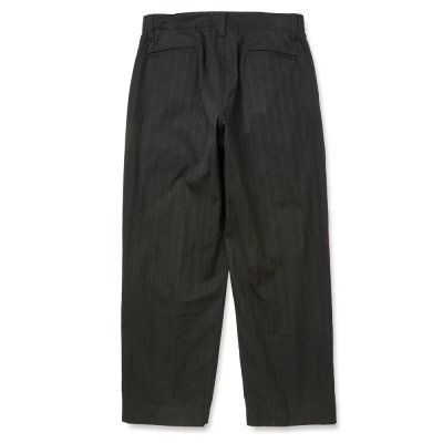 画像2: CALEE/PINSTRIPE TUCK WIDE SLACKS（BLACK）［ピストライプタックワイドスラックス-25秋冬］
