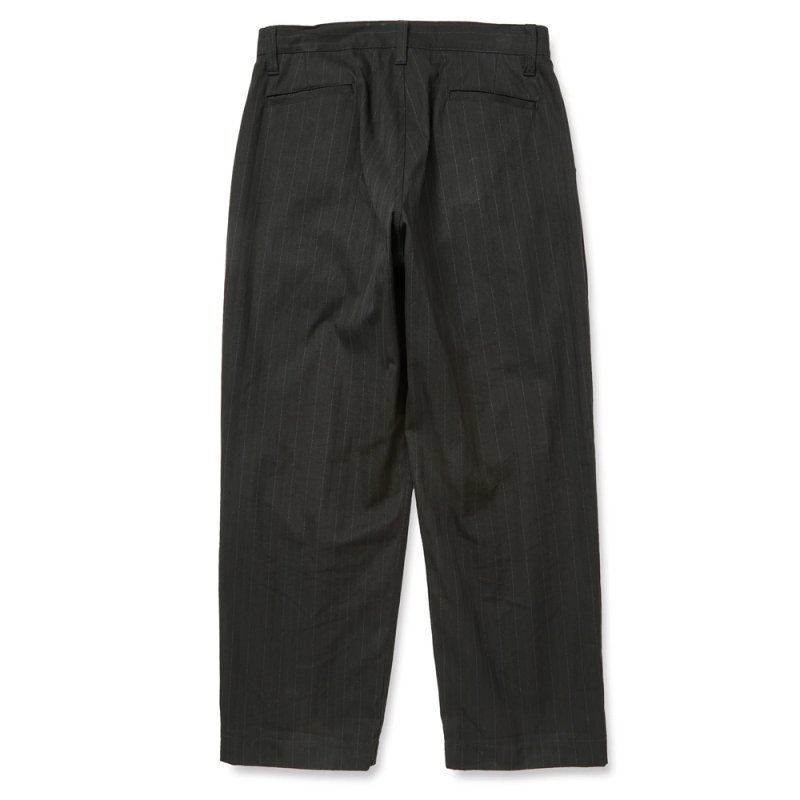 画像2: CALEE/PINSTRIPE TUCK WIDE SLACKS（BLACK）［ピストライプタックワイドスラックス-25秋冬］