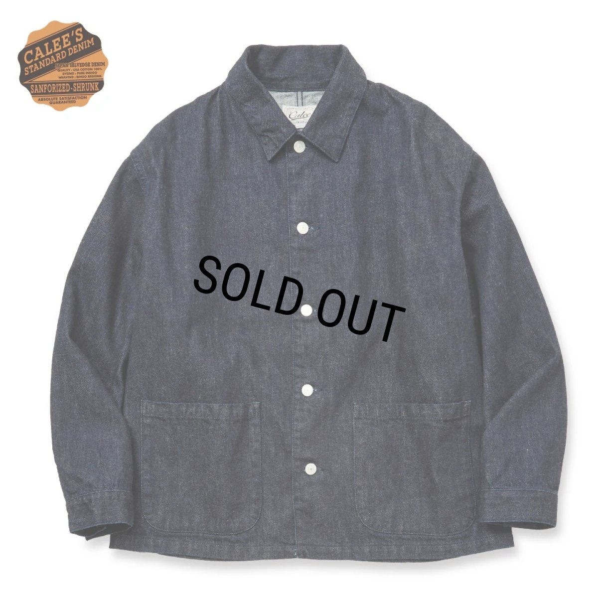 画像1: CALEE/VINTAGE REPRODUCT DENIM COVERALL ＜INDIGO＞（INDIGO BLUE）［デニムカバーオール-25秋冬］ (1)