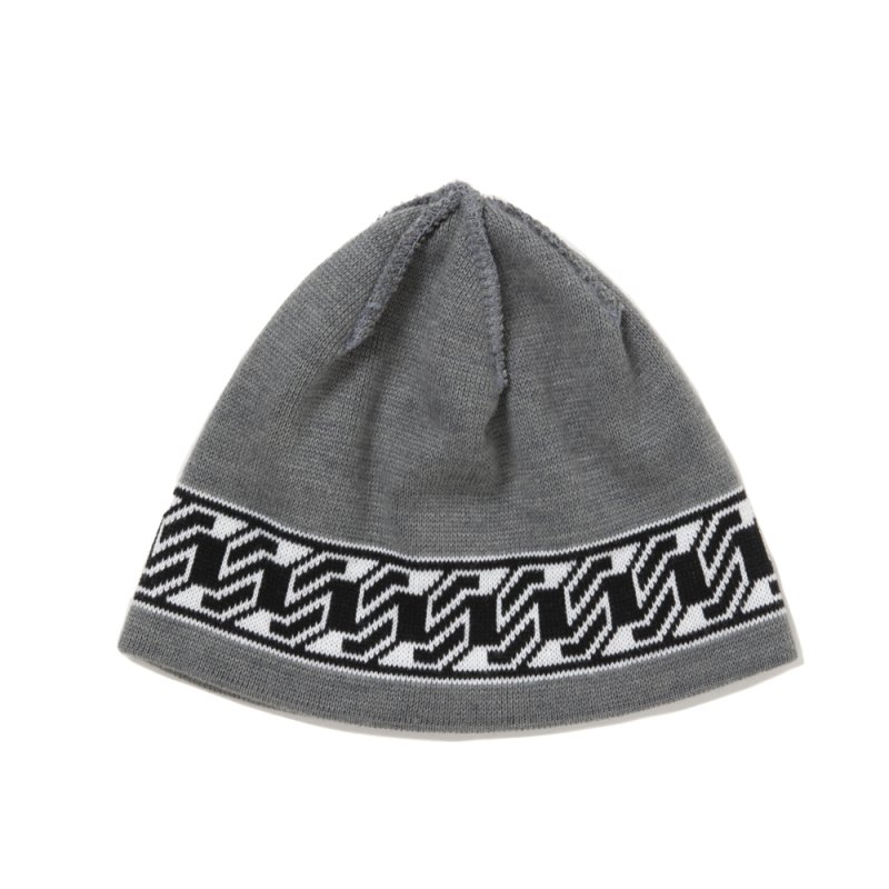 画像1: COOTIE PRODUCTIONS/Jacquard Cuffless Beanie（Mix Gray）［ジャガードカフレスビーニー-25秋冬］