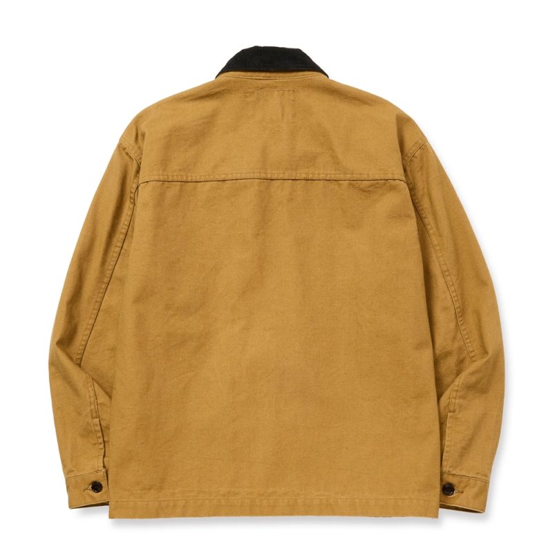 画像2: CALEE/VINTAGE REPRODUCT CORDURY COLLAR DUCK JACKET（CAMEL）［コーデュロイカラーダックJKT-25秋冬］