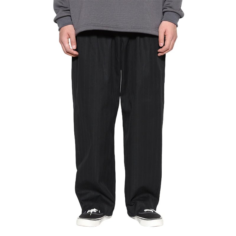 画像3: CALEE/PINSTRIPE TUCK WIDE SLACKS（BLACK）［ピストライプタックワイドスラックス-25秋冬］